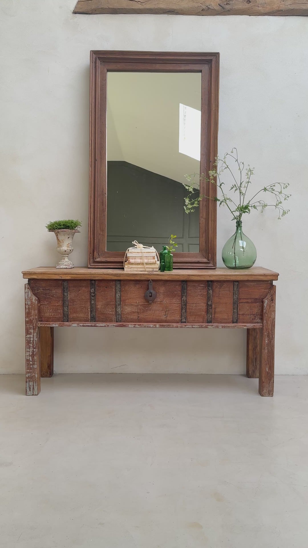 Antique Rustic Wooden Wall Mirror | Priya