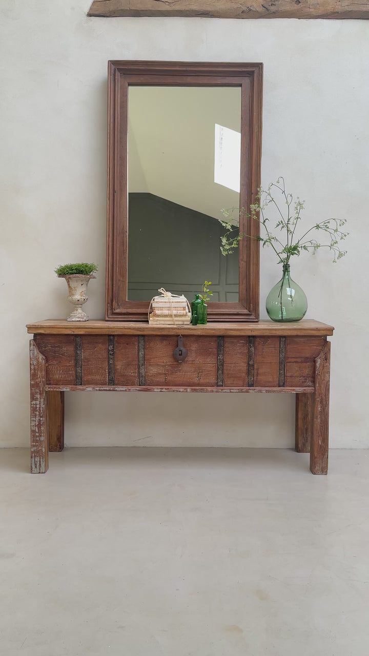 Antique Rustic Wooden Wall Mirror | Priya