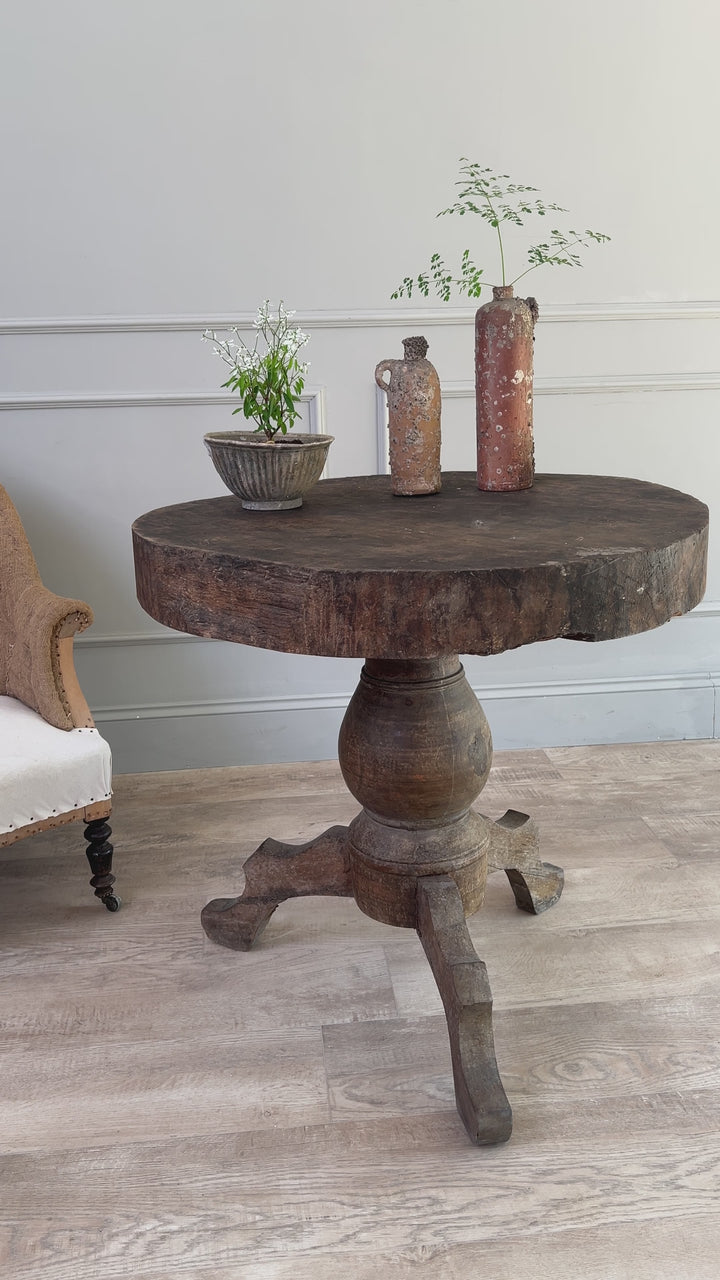 Antique Rustic Round Table | Rohan