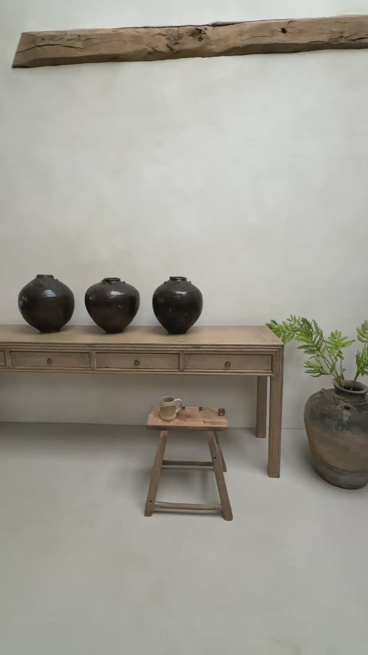 Long Slim Antique Console Table | Brown