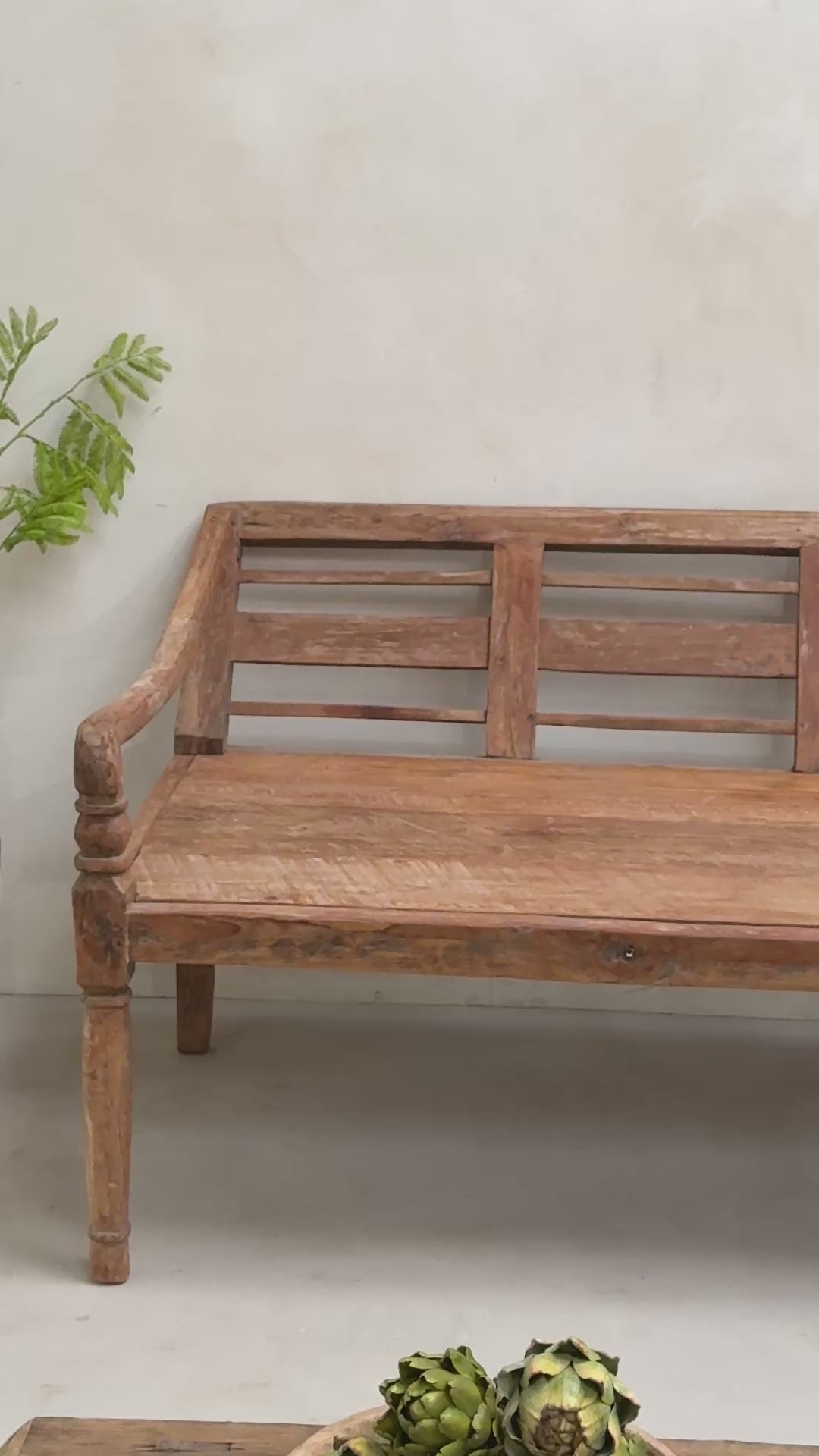 Large antique hand carved wooden Daybed Bench | Sebastian