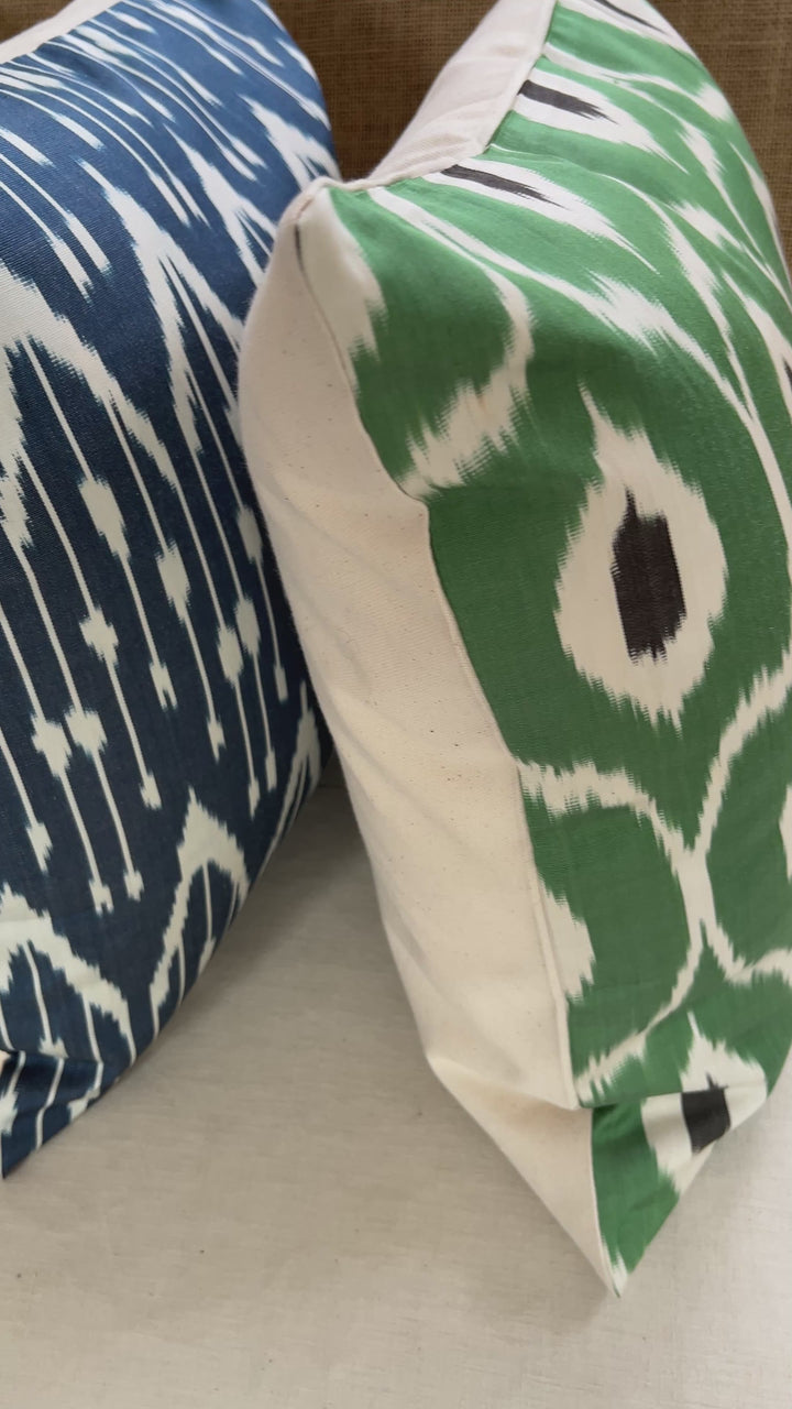 Ikat silk cushion | Tajik Green