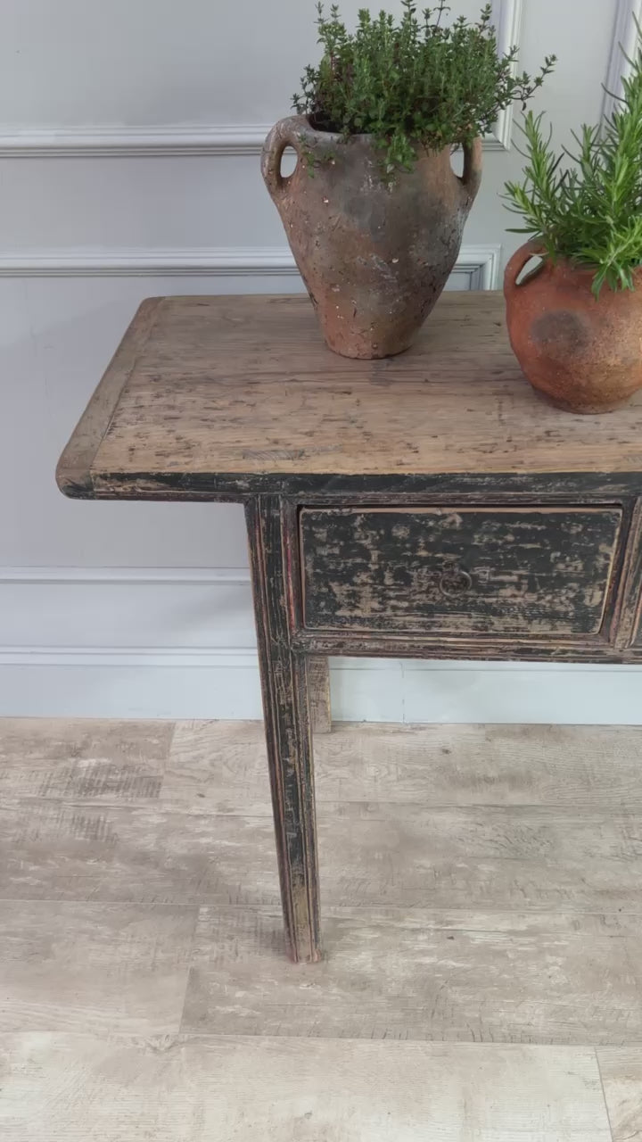 Antique Black Console Table Langdon