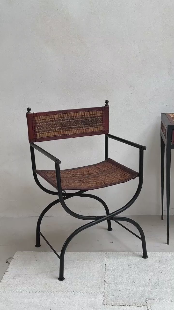 Antique Nomadic Patterned Campaign Chair