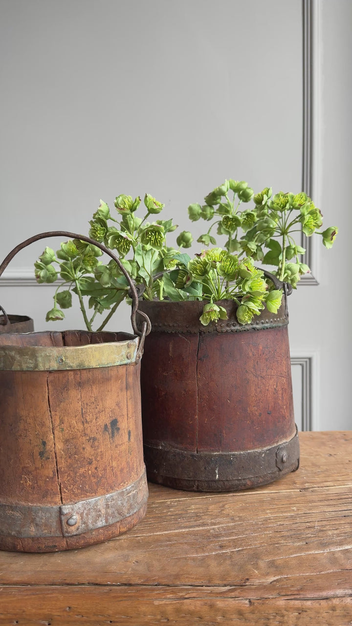 Antique Wood & Brass Grain Measure | Bushel