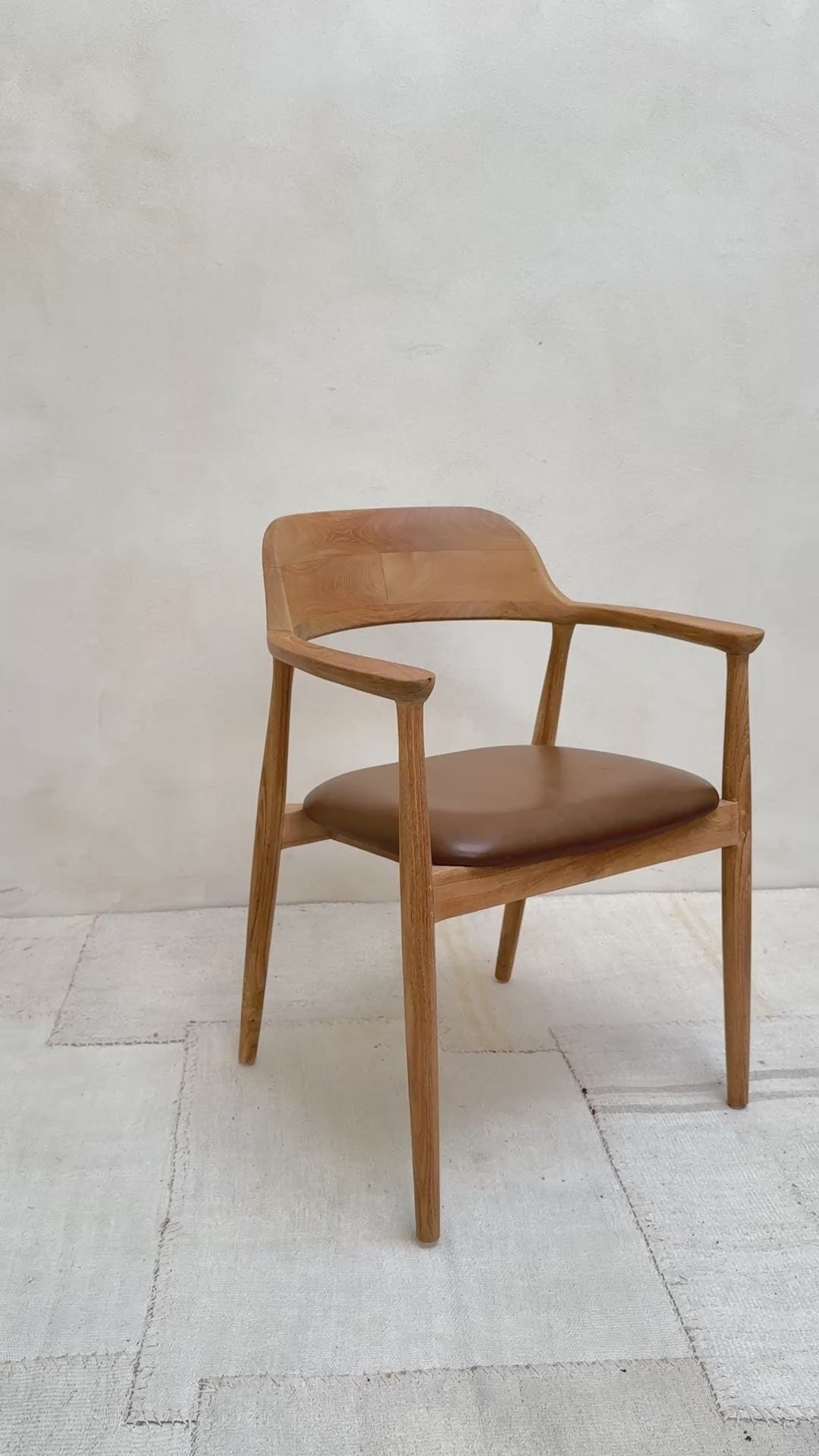 Natural Dining Chair Leather Seat | Hoxton