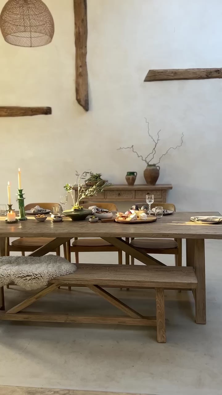 Reclaimed Elm Farmhouse Dining Table | Cambridge