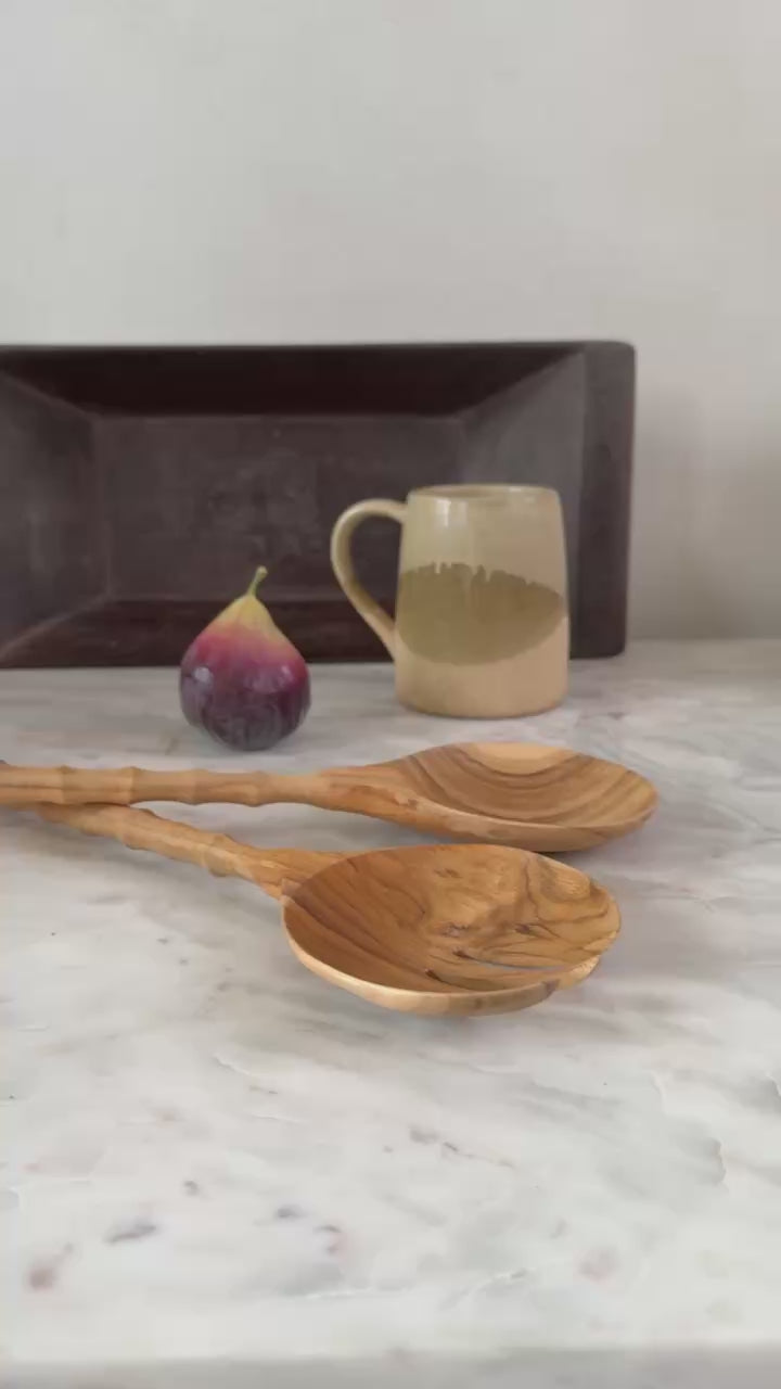 Teak Salad Server Set