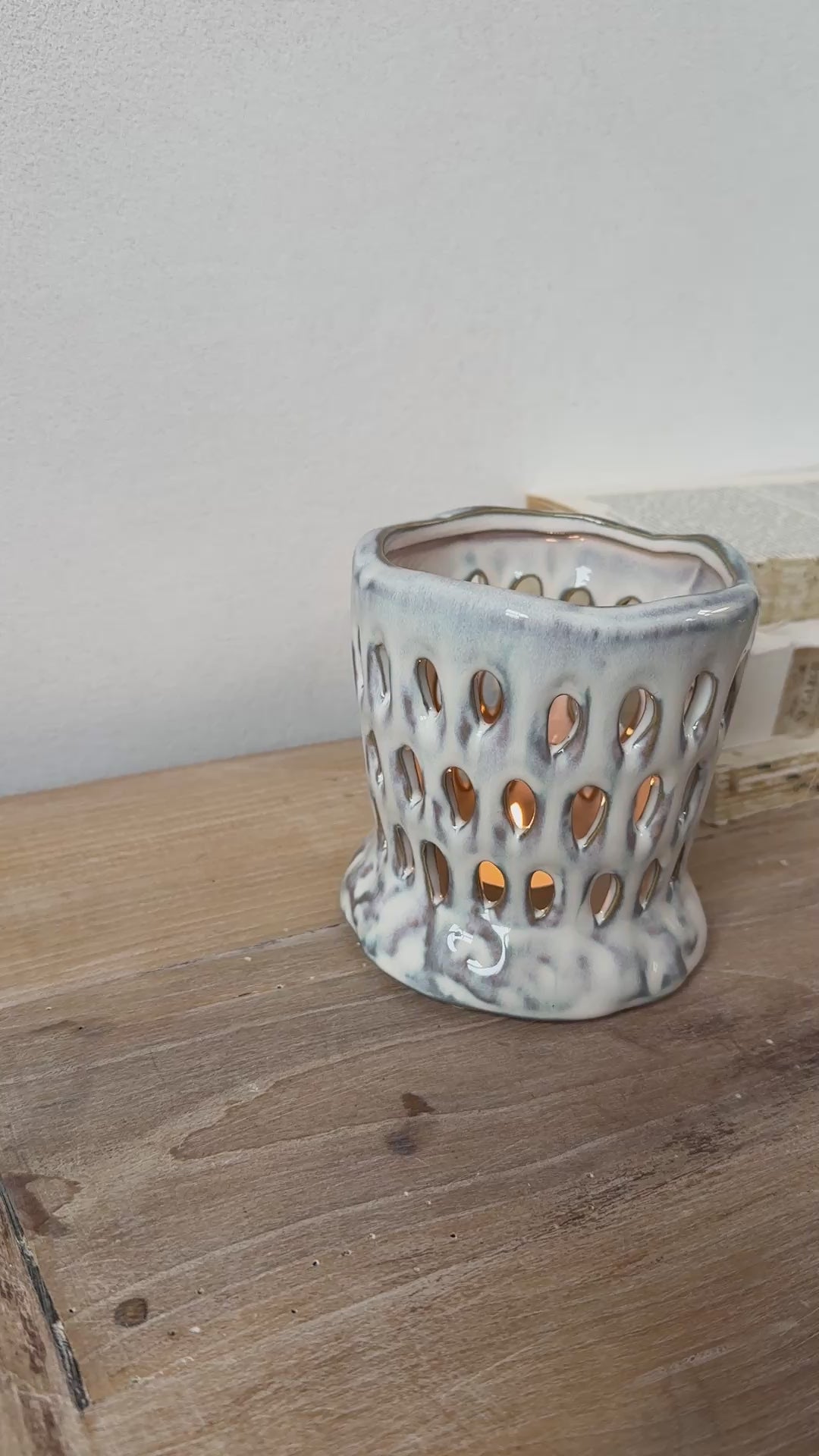 Ceramic Glazed Candle Holder