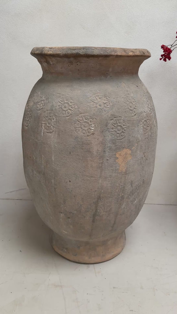 Large Rustic Antique Terracotta Urn