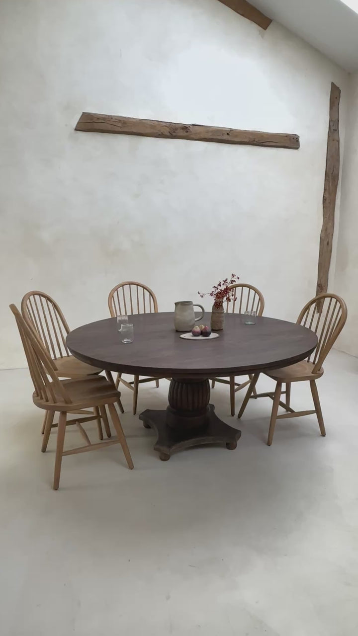 Large Antique Round Dining Table Margaret