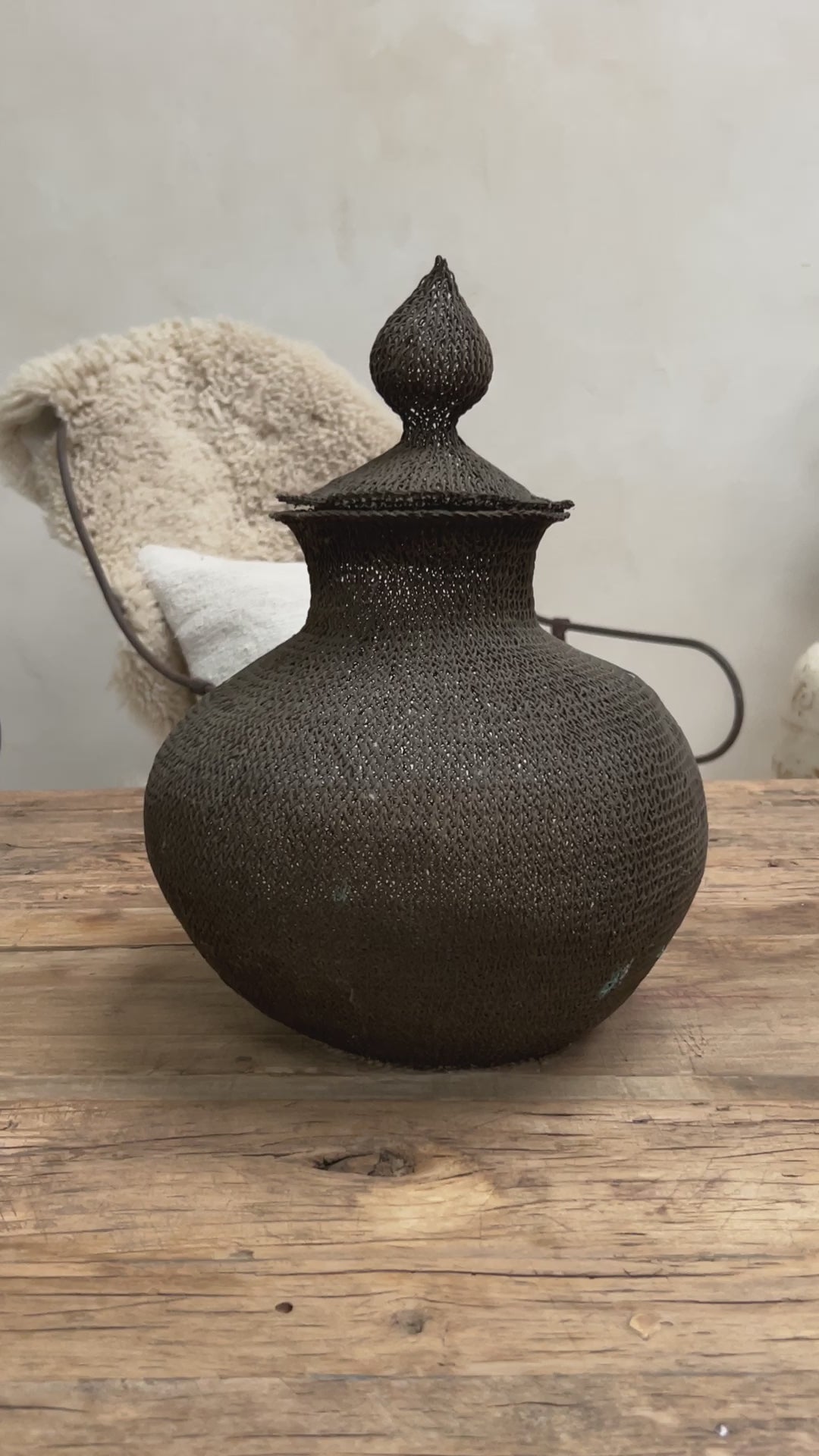 Antique mesh ginger jar with lid | Annisa