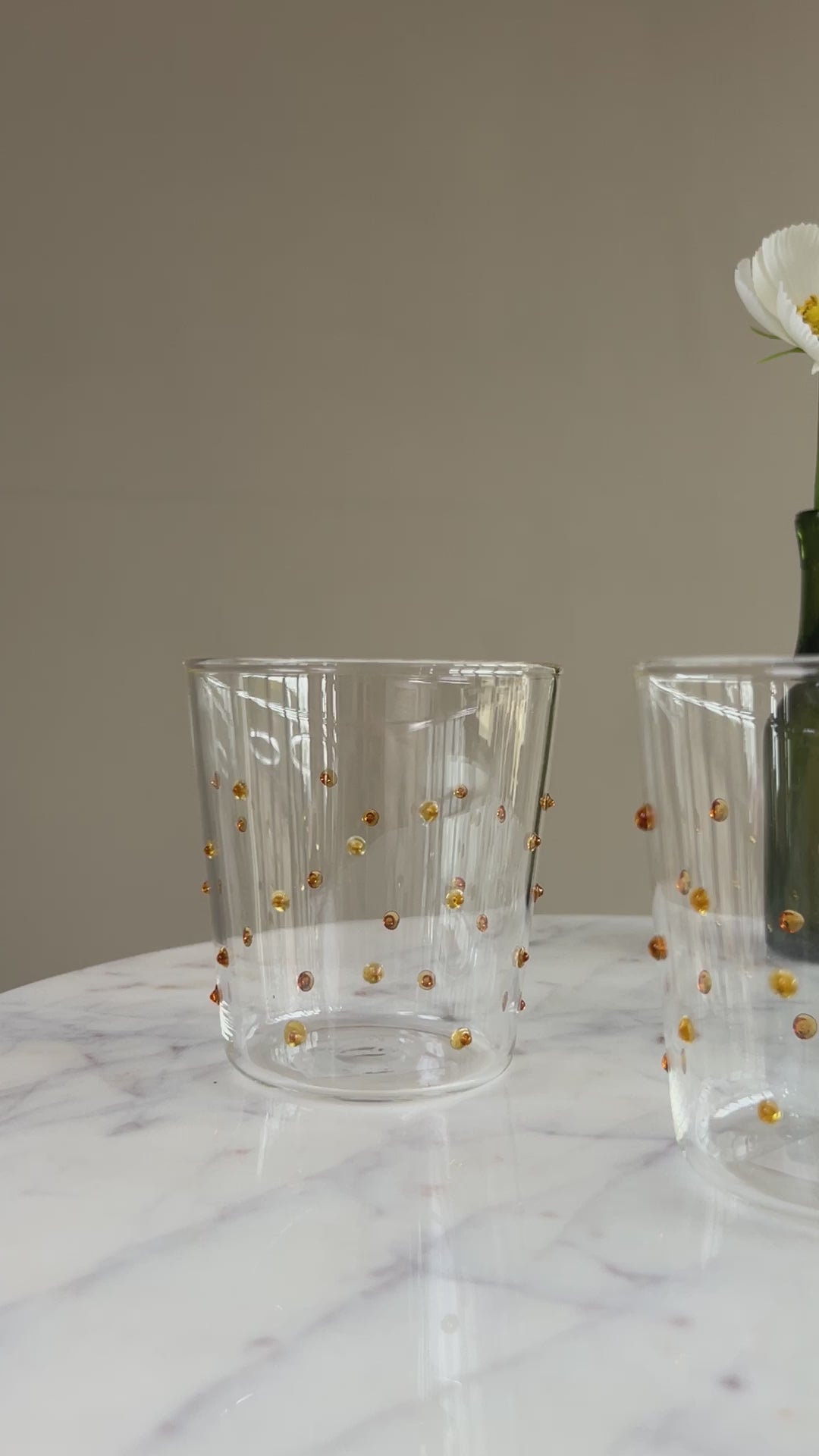 Amber Drinking Glass | Dots