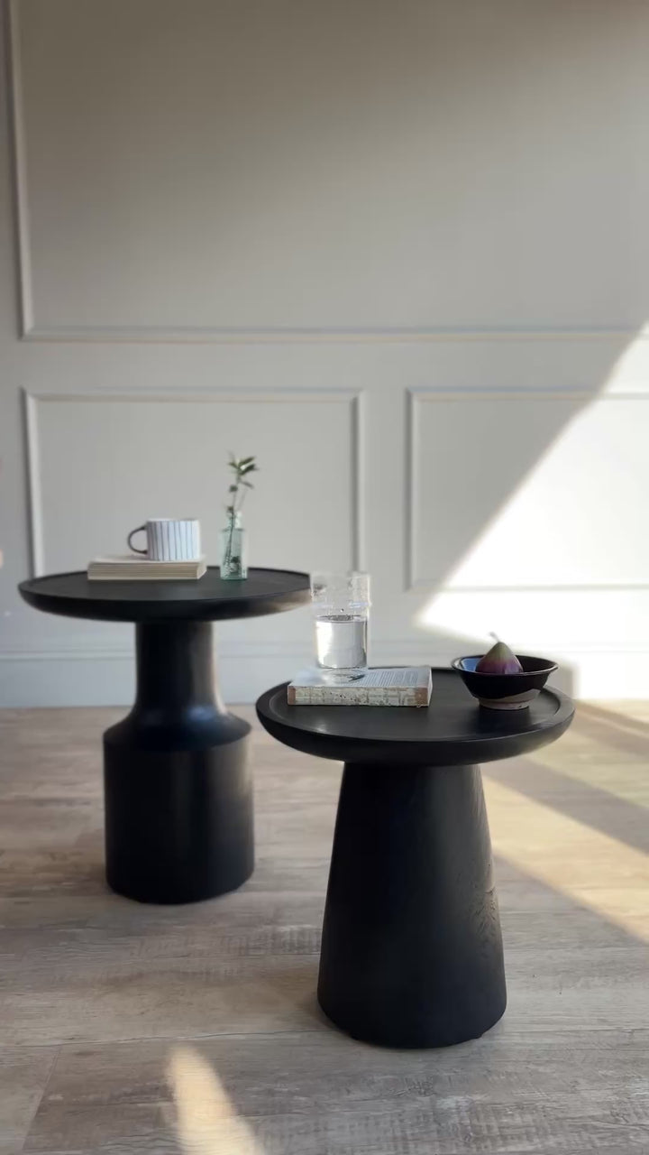 Black Wooden Side Table Neran