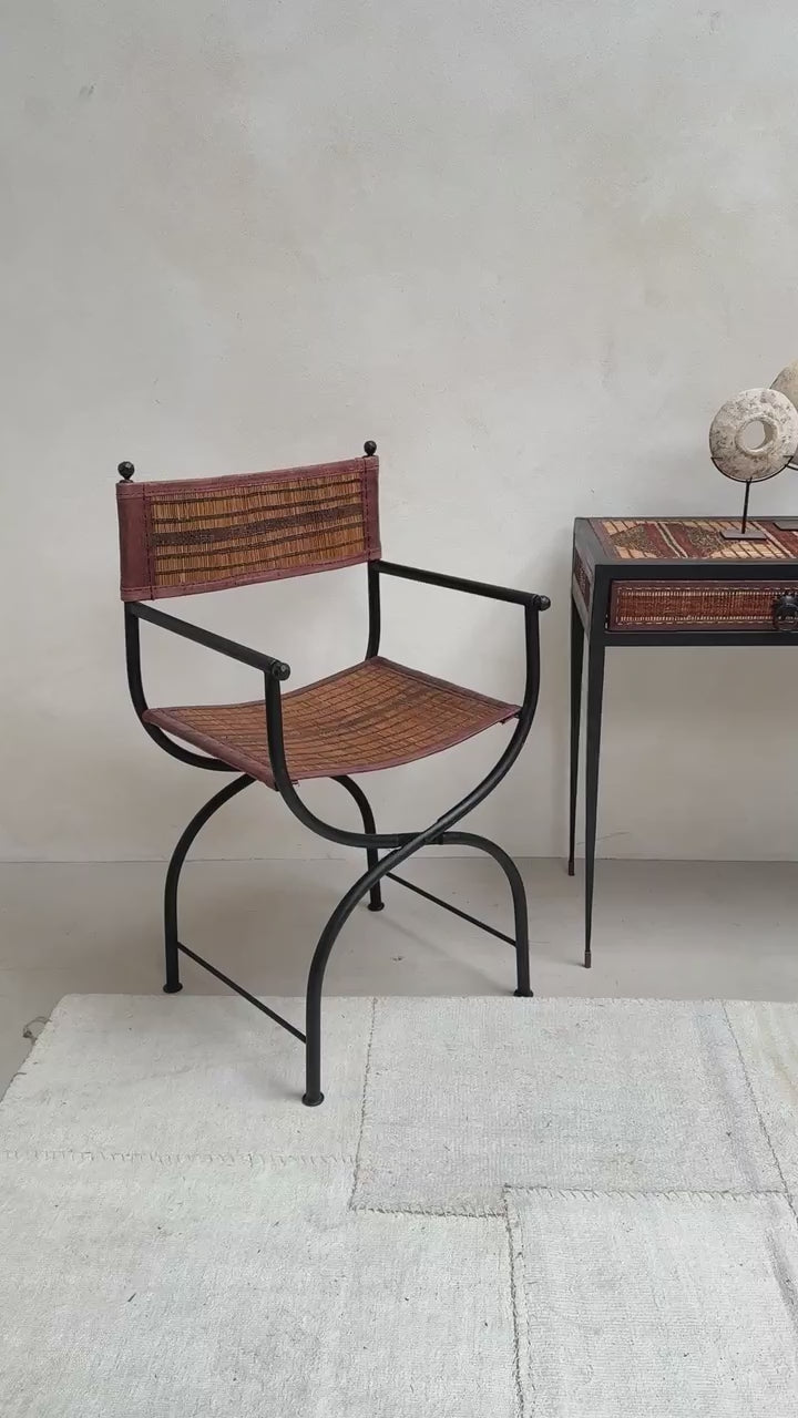 Antique Nomadic Stripe Campaign Chair
