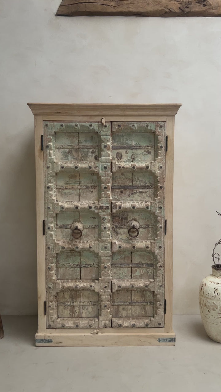 Antique rustic white washed Cupboard | Ayesha