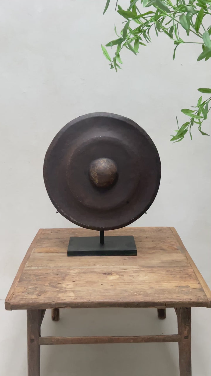 Vintage steel Gong on Stand |Lombok