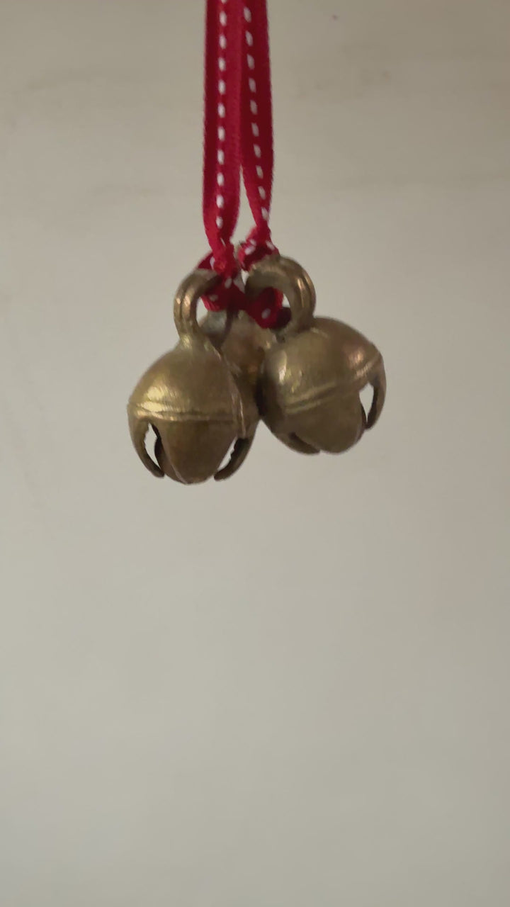 Traditional Brass Bell Trio Christmas Decoration