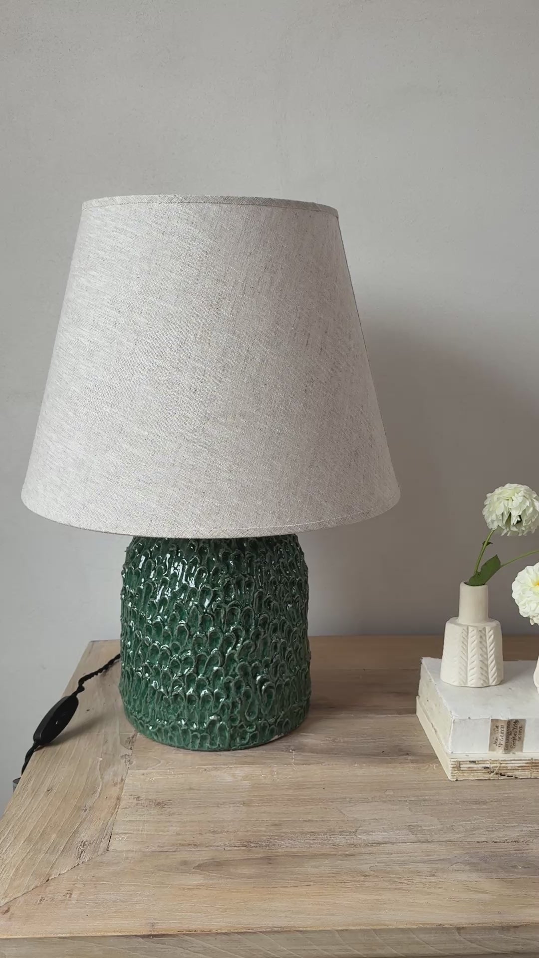 Green Glazed Ceramic Table Lamp