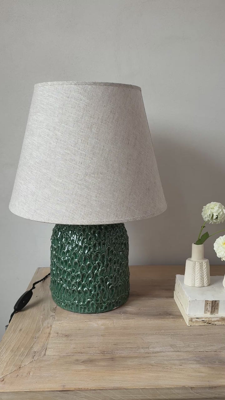 Green Glazed Ceramic Table Lamp