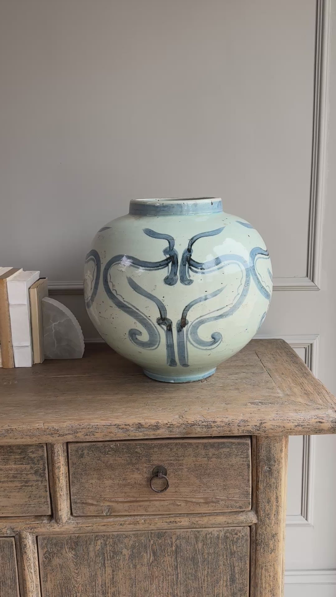 Porcelain Hand-Painted Blue & White Vase | May