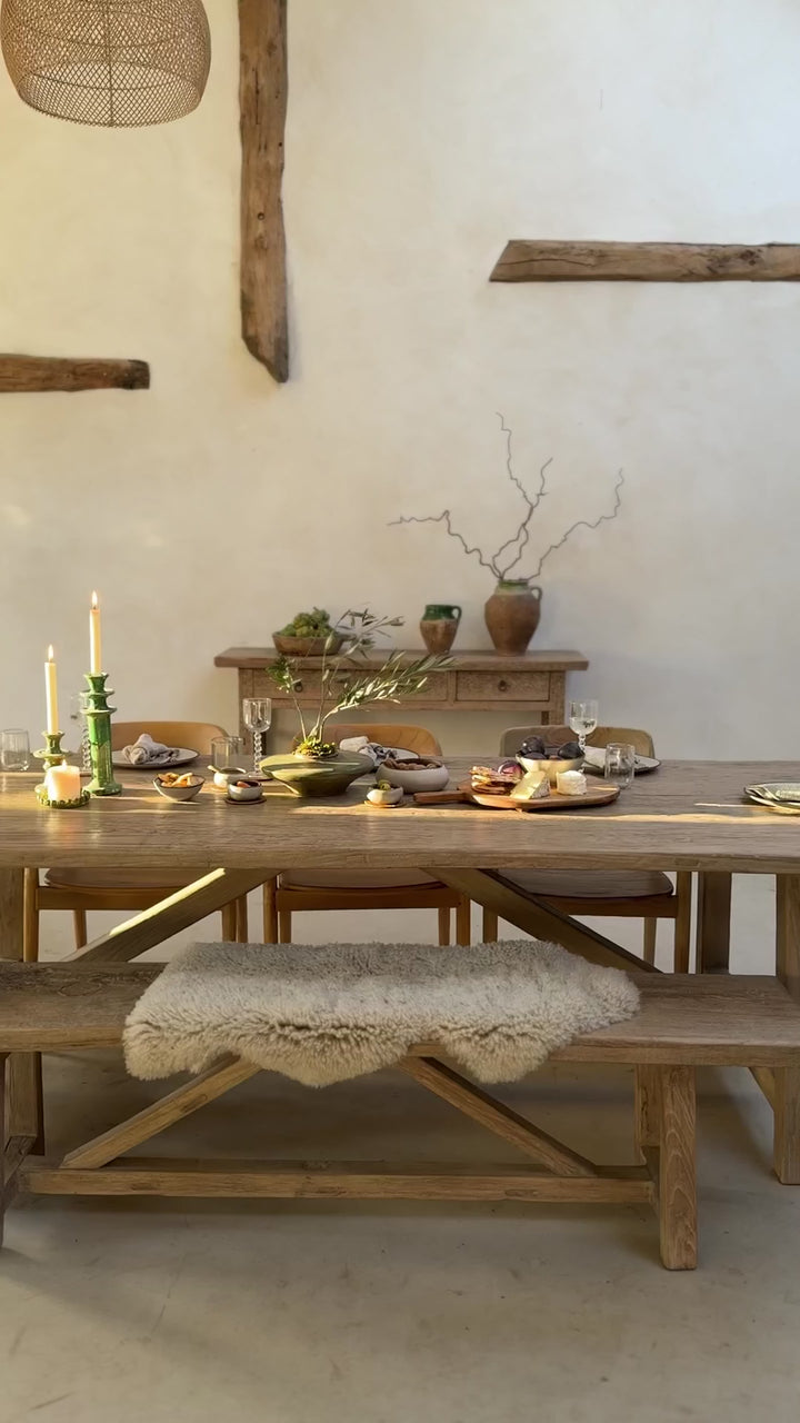 Reclaimed Elm Farmhouse Dining Table | Cambridge
