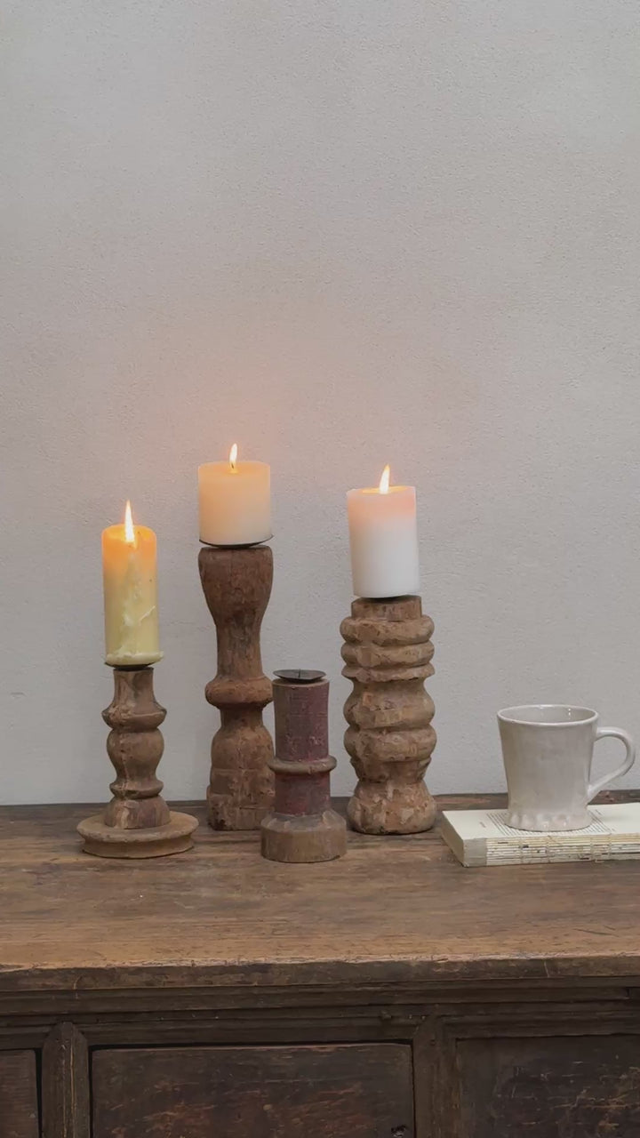 Rustic Turned Leg Candle Holder