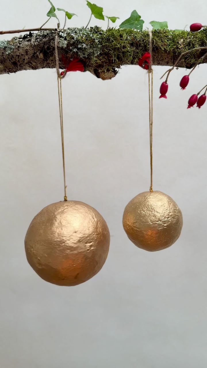 Golden Paper Mache Christmas Decoration