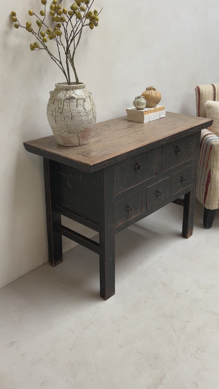 Small Black Antique Console Table | Bath