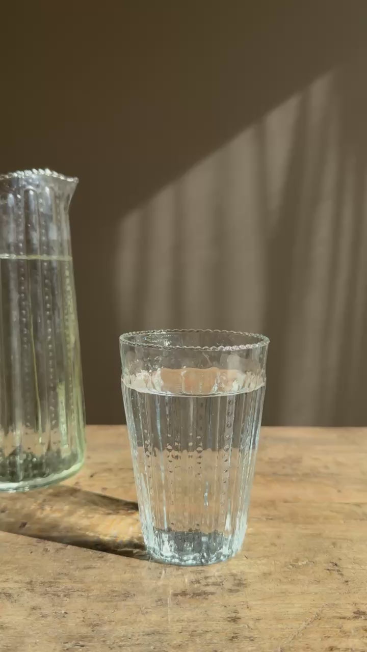 Ruffle Edge Tall Tumbler Glass