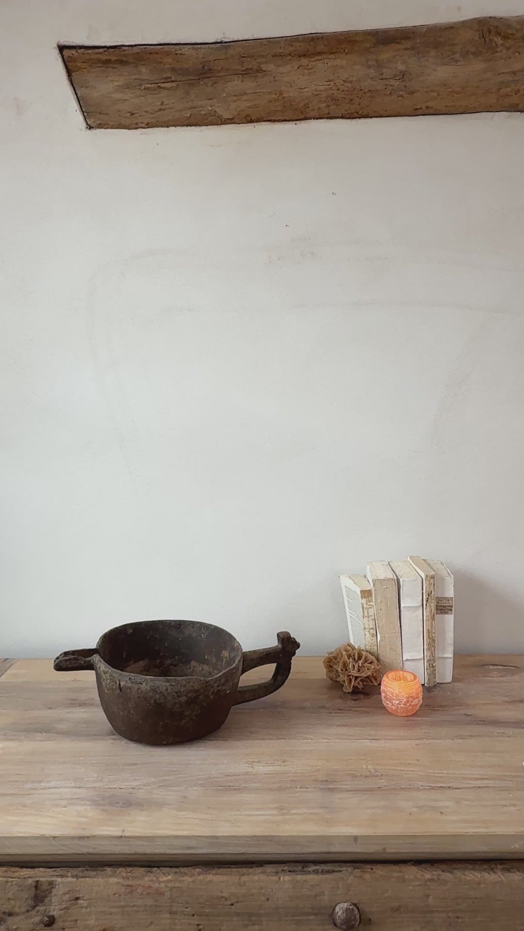 Wooden Antique Berber Spouted Bowl