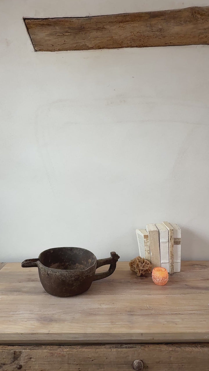 Wooden Antique Berber Spouted Bowl