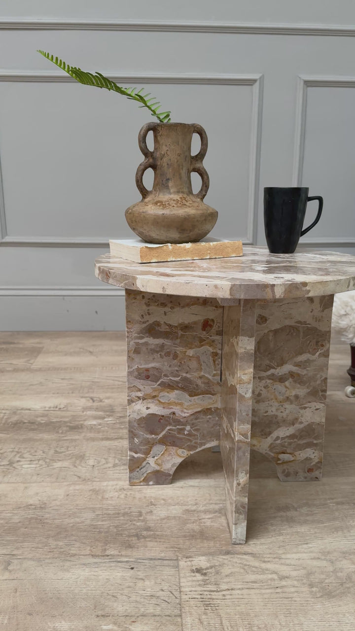 Natural Round Marble Side Table