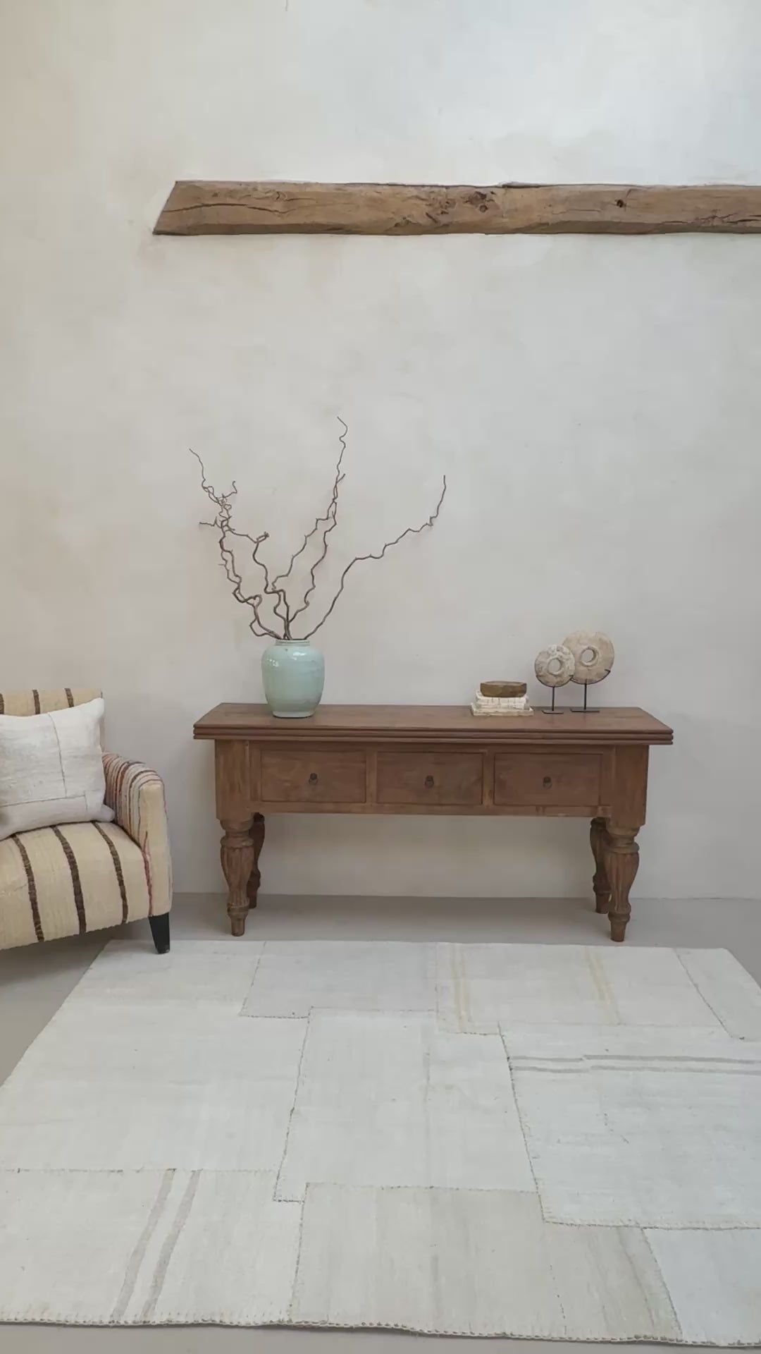 Reclaimed dark wood entrance hall table