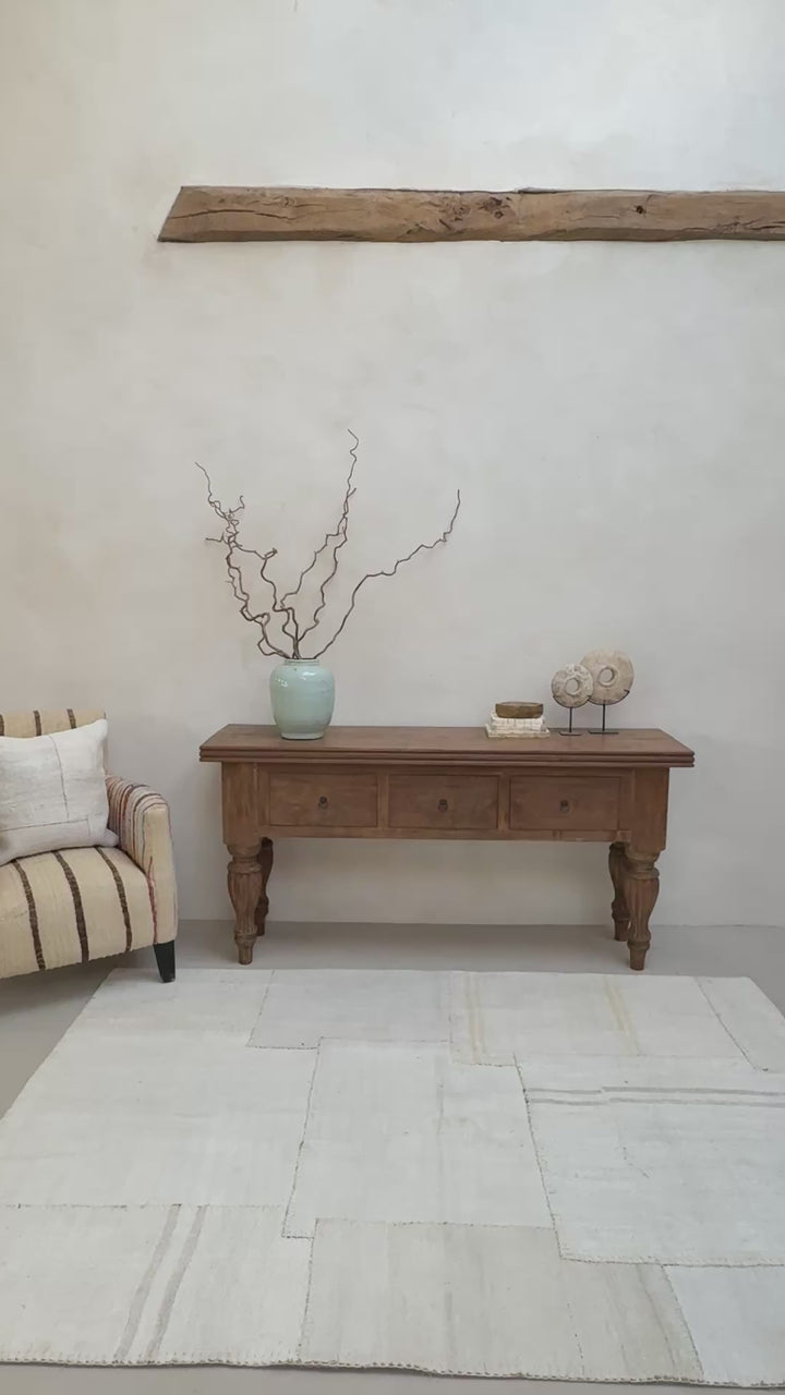 Reclaimed dark wood entrance hall table
