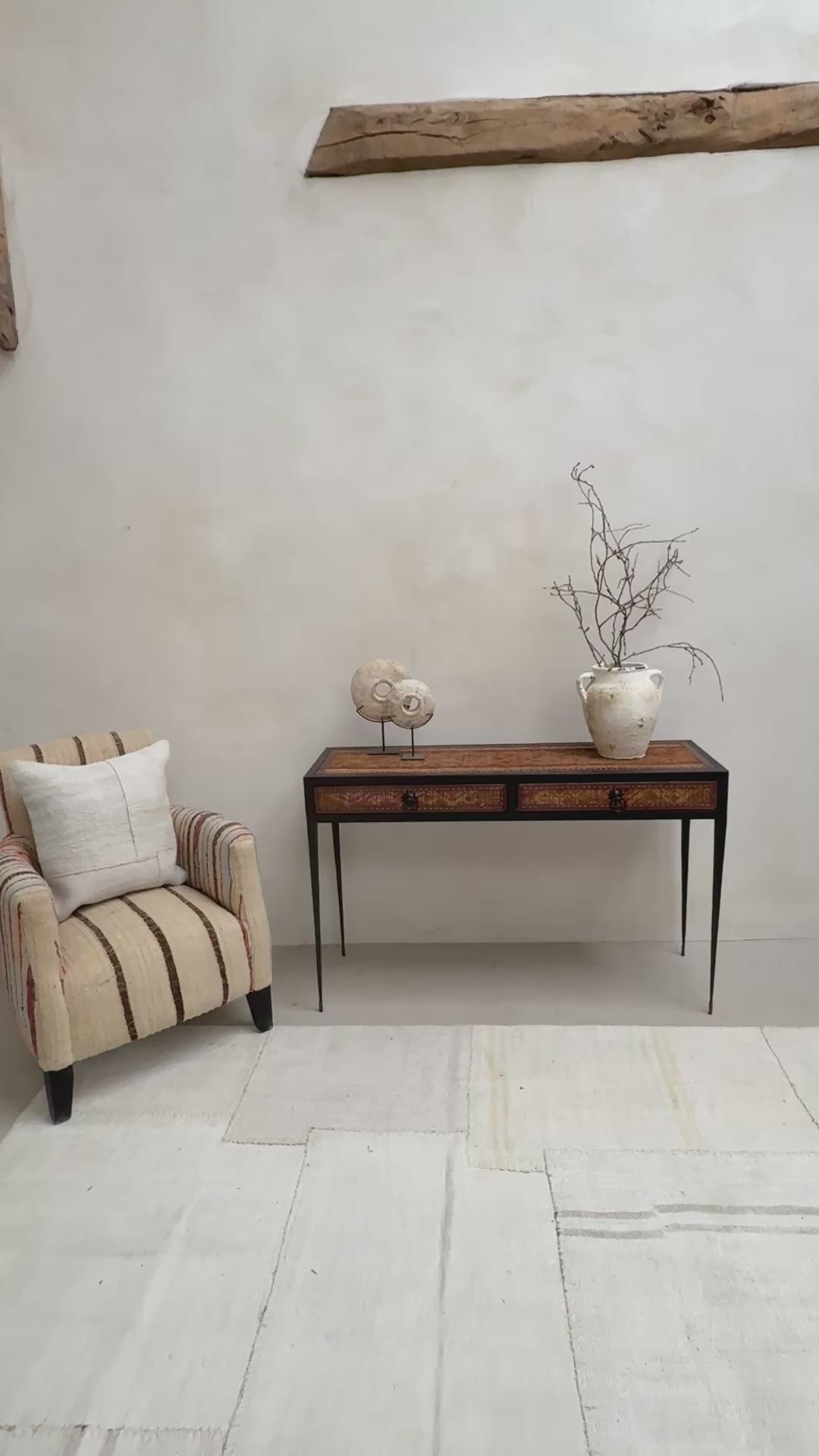 Handcrafted Nomadic Patterned Metal Console | Small