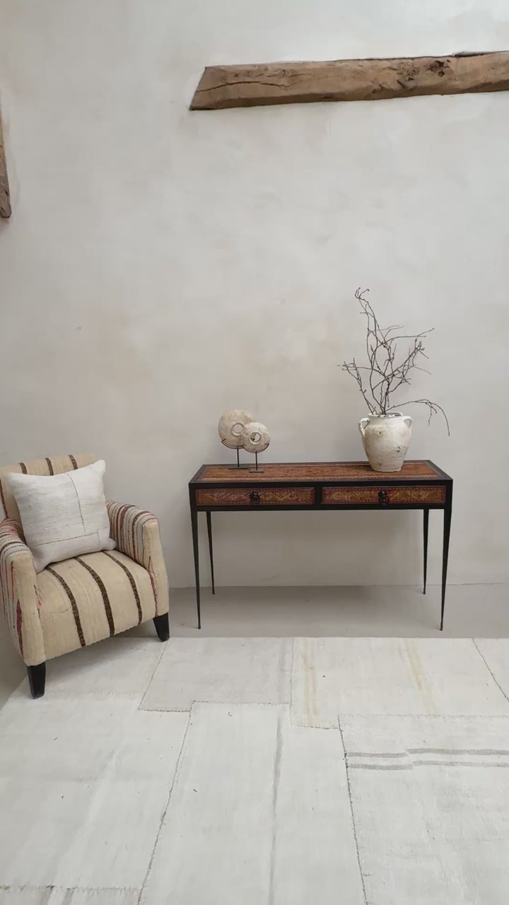 Handcrafted Nomadic Patterned Metal Console | Small
