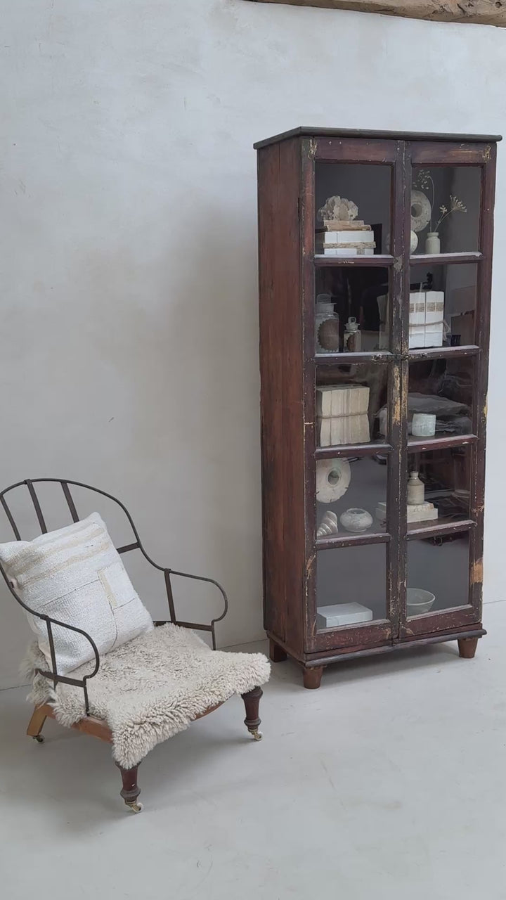 Antique Slender glazed cupboard Hendricks