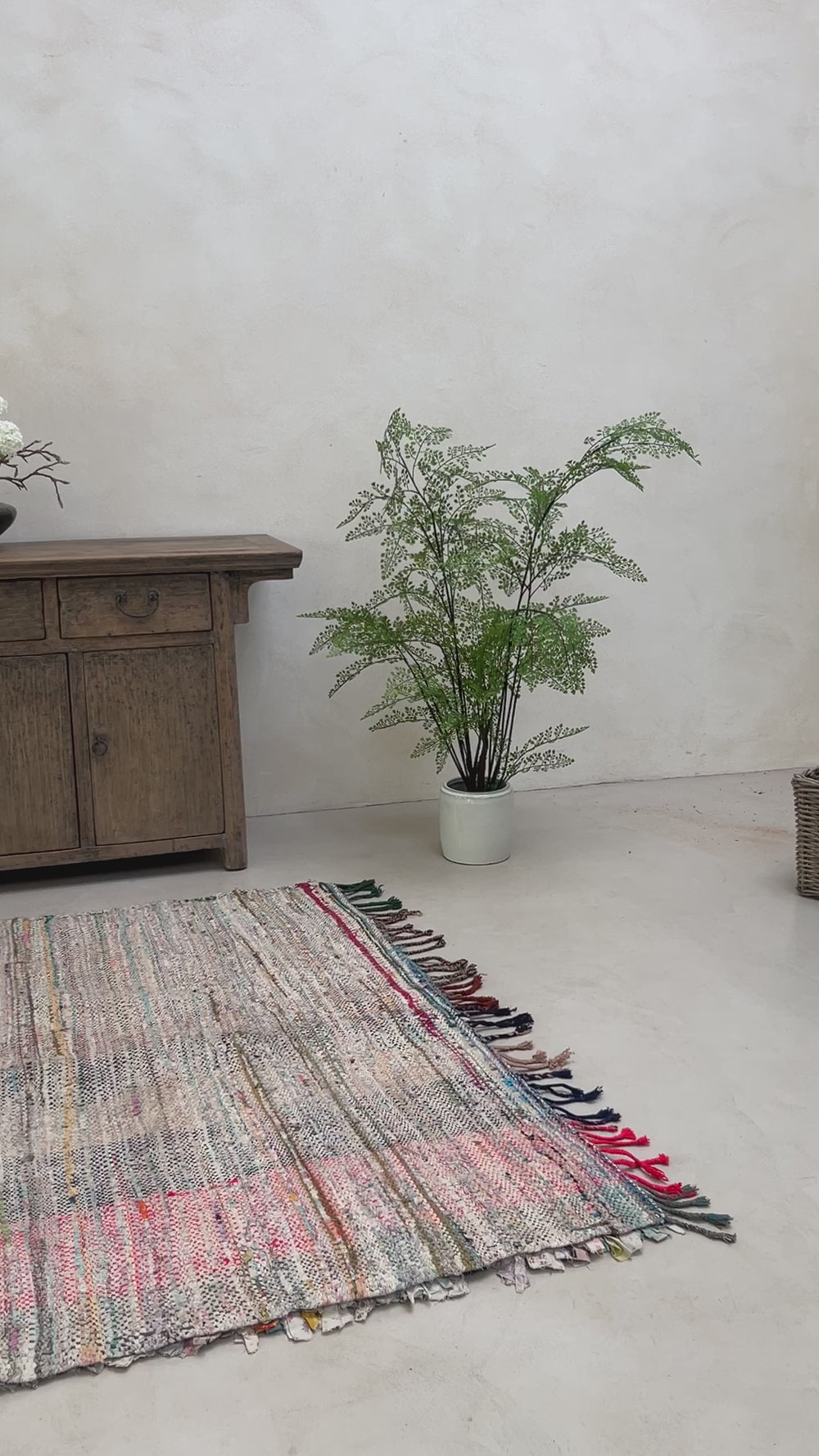 Vintage Moroccan Handmade Rag Rug | 188 X 152