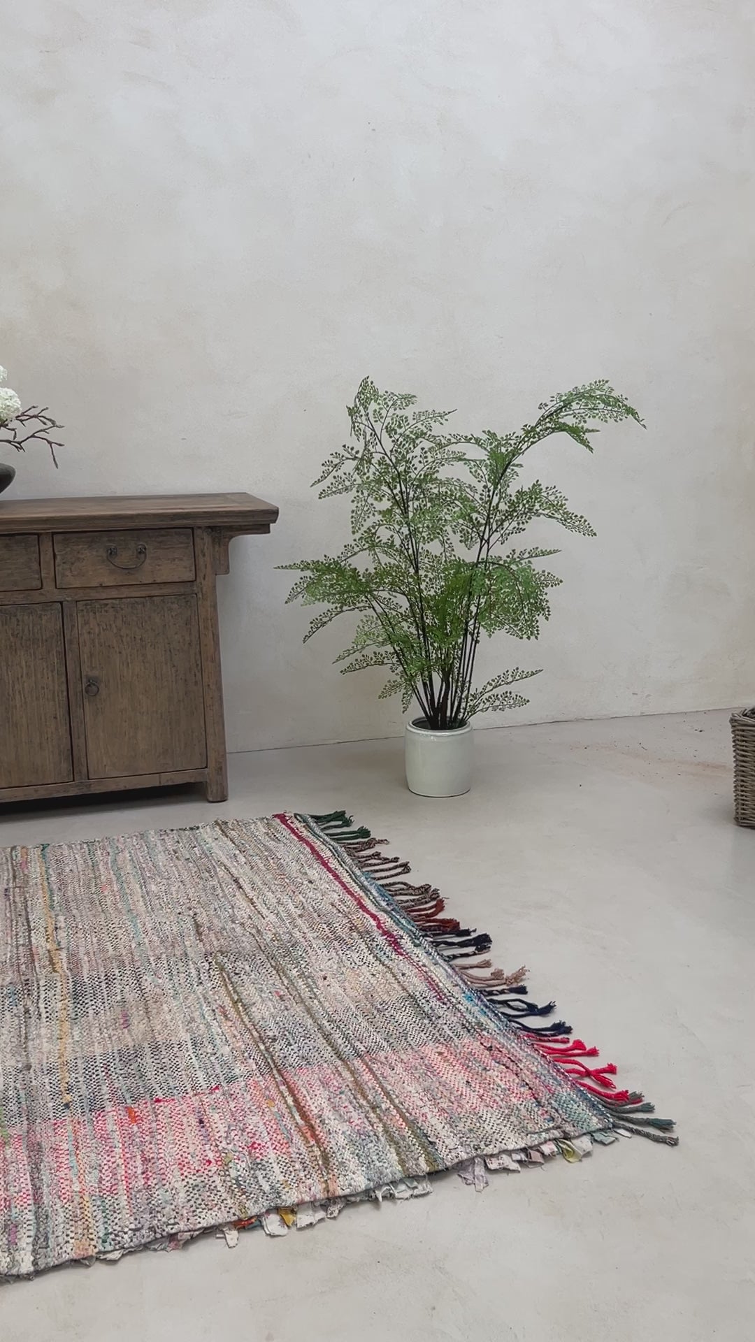 Vintage Moroccan Handmade Rag Rug | 188 X 152