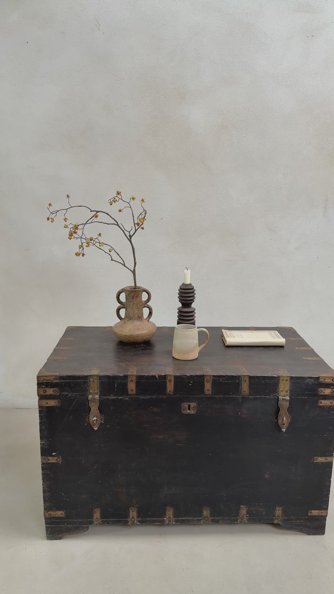 Large Antique Teak Merchant’s Trunk | Frieth