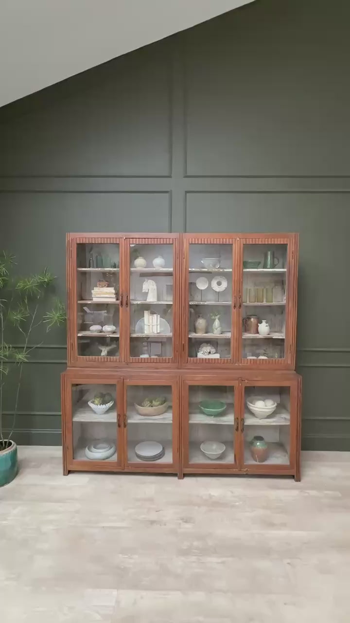 Large vintage glazed wooden display cabinet | Artie