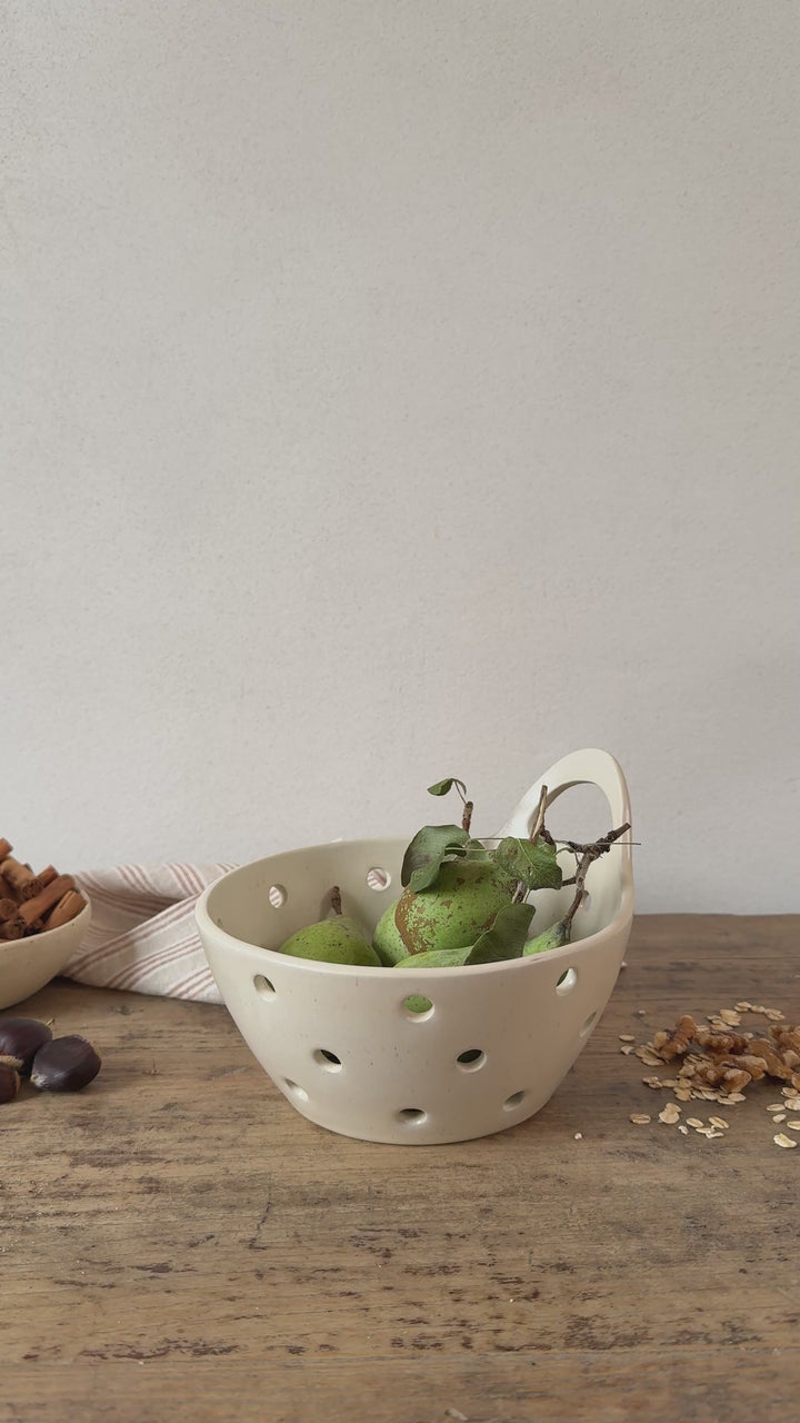 Handmade Stoneware Kitchen Strainer