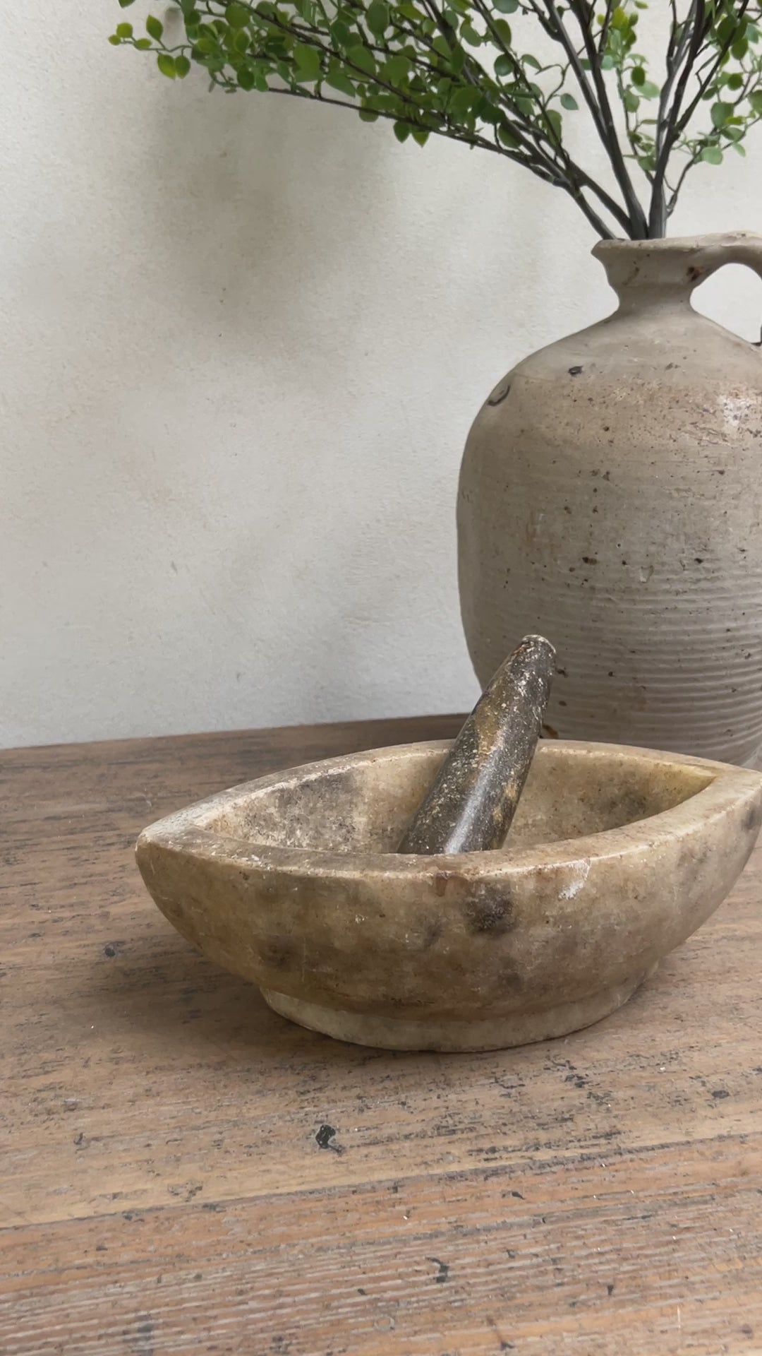 Antique Marble Pestle & Mortar