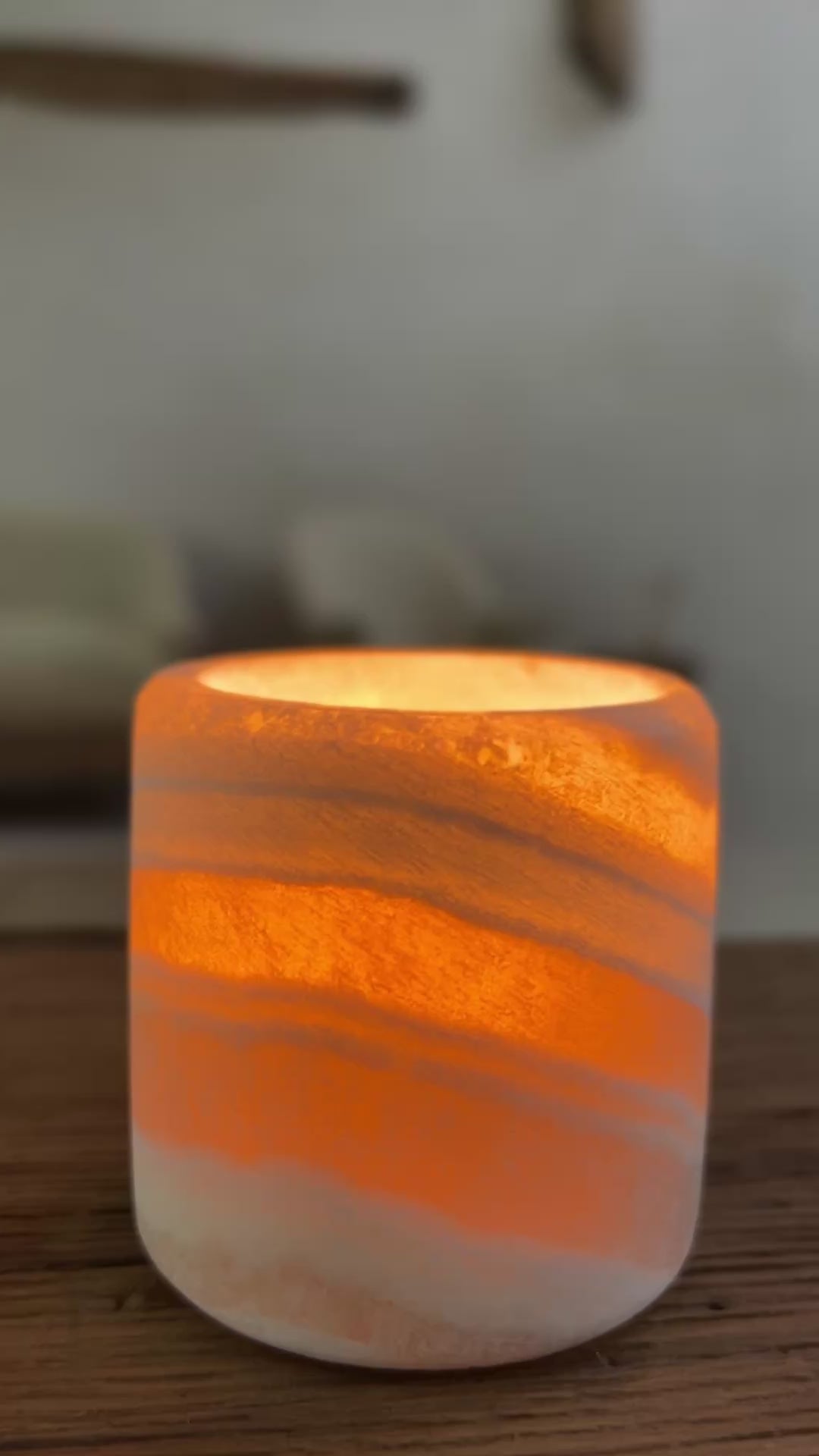 Alabaster marble candle holder