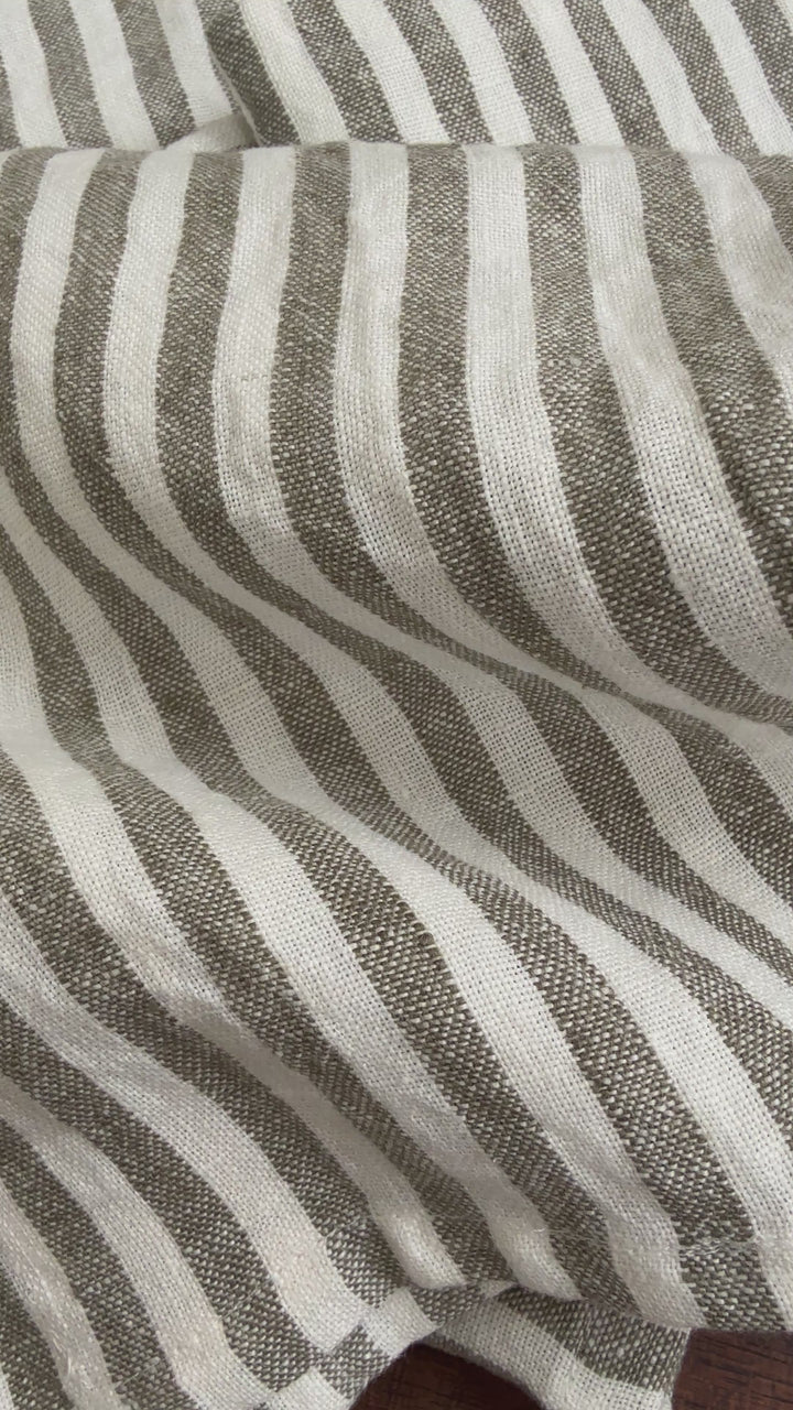 Pure Linen Napkin | Olive Stripe