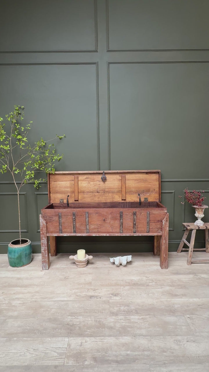 Reclaimed Teak Lift-Top Console Table | Heidi