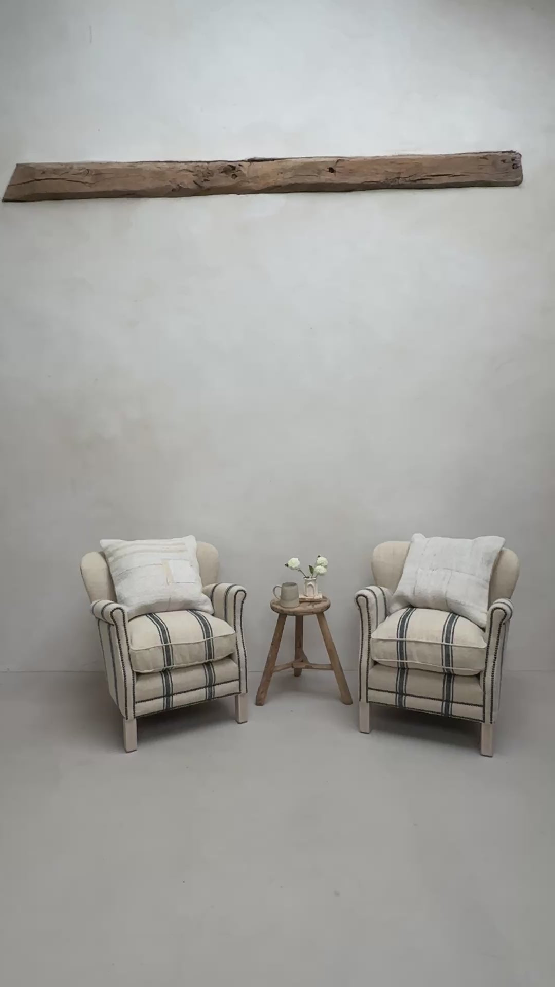 French Grain Sack Linen Armchair No:2