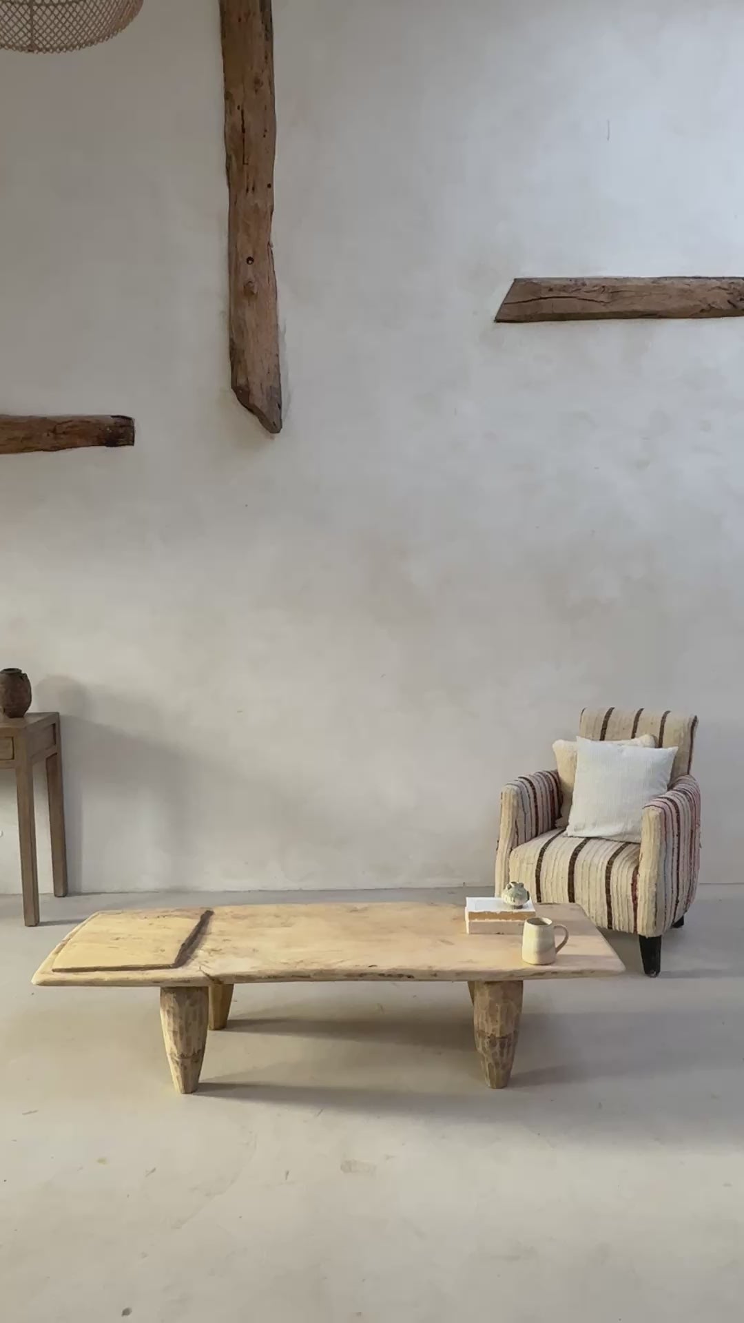 Antique Pale wood Naga Coffee Table