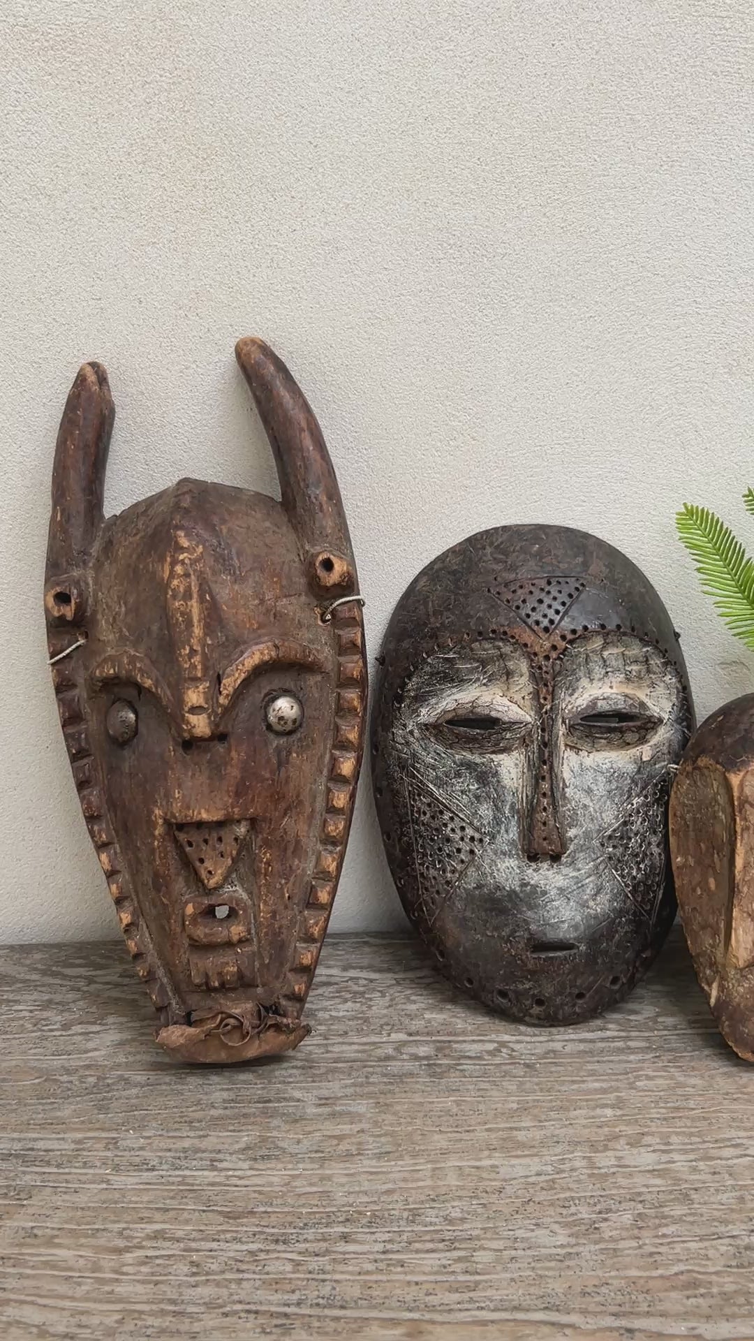 Antique West African tribal masks